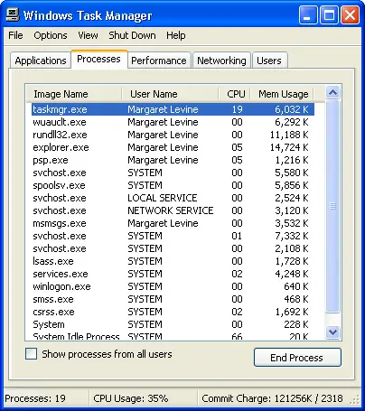 windows xp control alt delete task manager