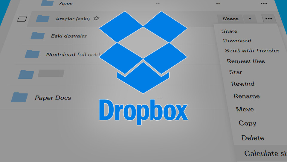 How to see folder sizes in Dropbox?
