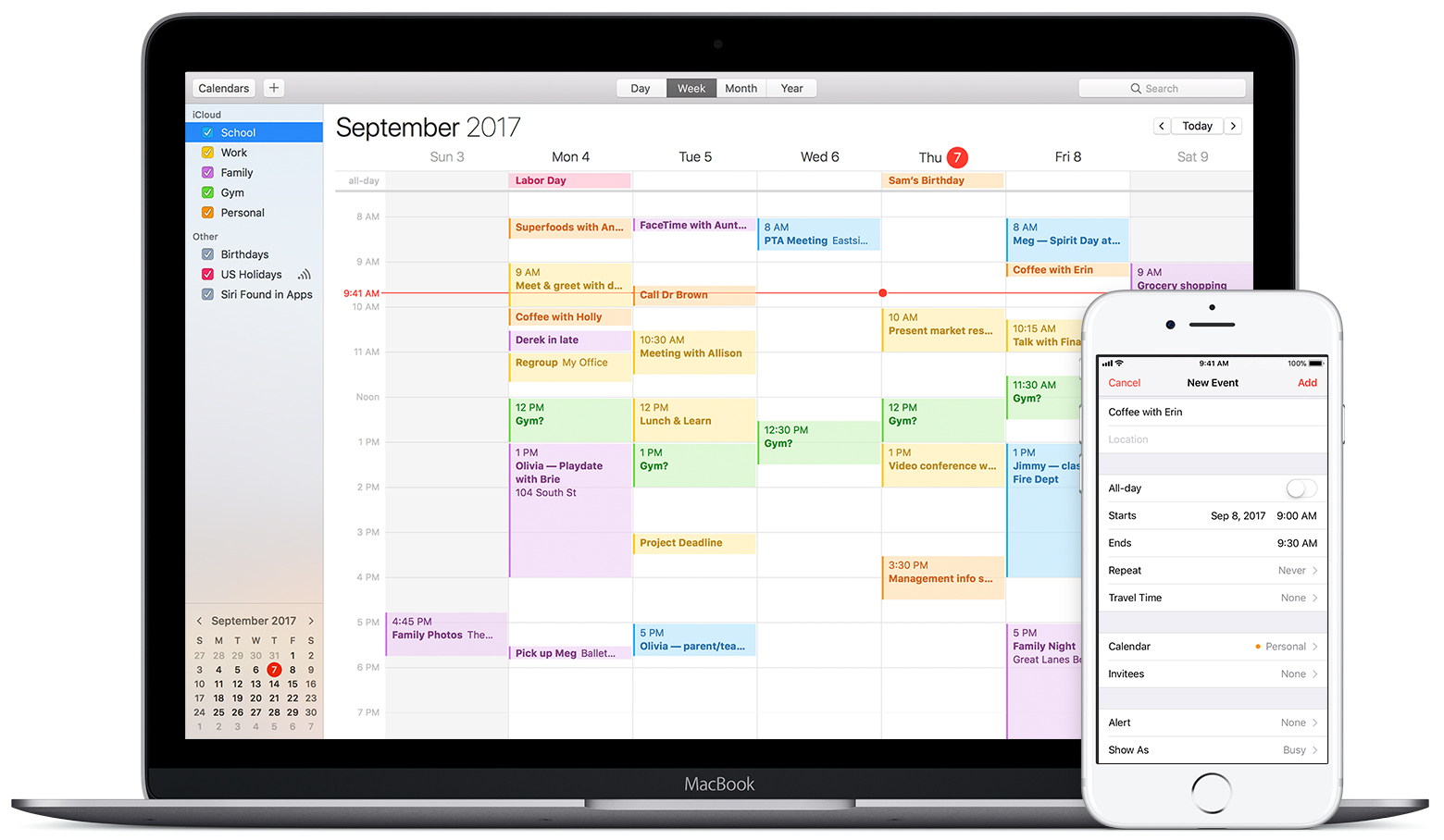 calendar for macbook and ipad and iphone