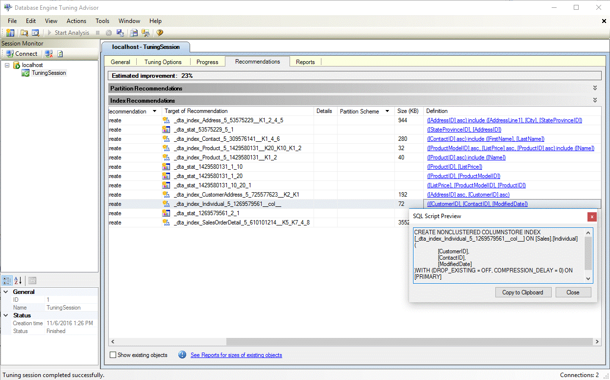 Database Engine Tuning Advisor Keyboard Shortcuts ‒ Defkey