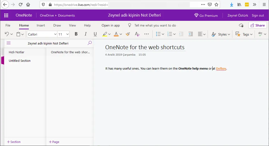 onenote for mac creating a table shortcut