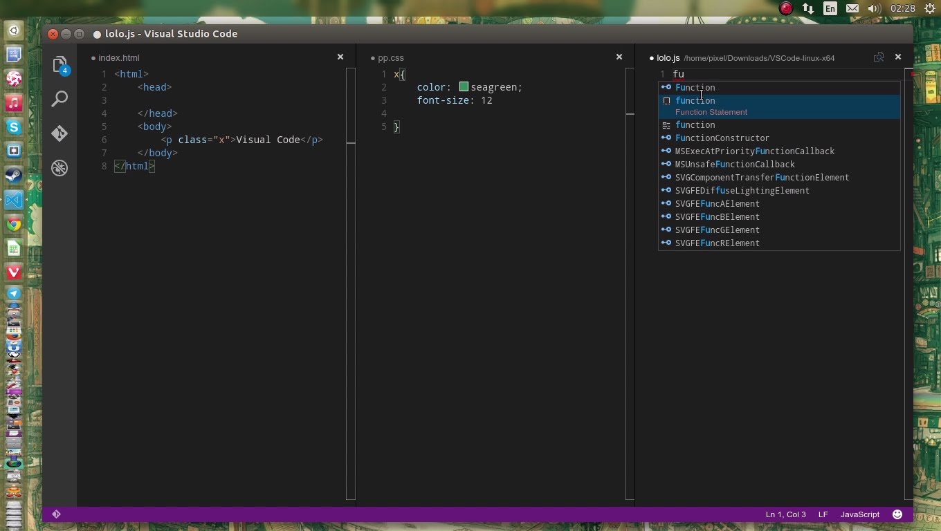 Visual Studio Code (Linux) keyboard shortcuts ‒ defkey
