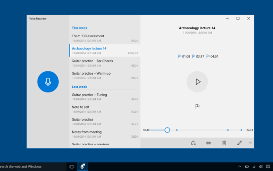 voice recording windows phone