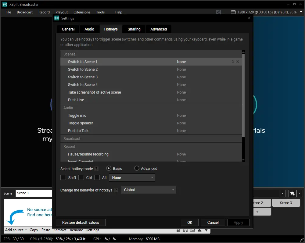 Xsplit Broadcaster Keyboard Shortcuts Defkey