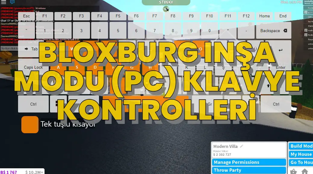 Bloxburg Inşa Modu (PC) Klavye Kontrolleri ‒ DefKey