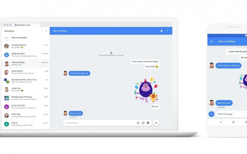 Android Messages on Web