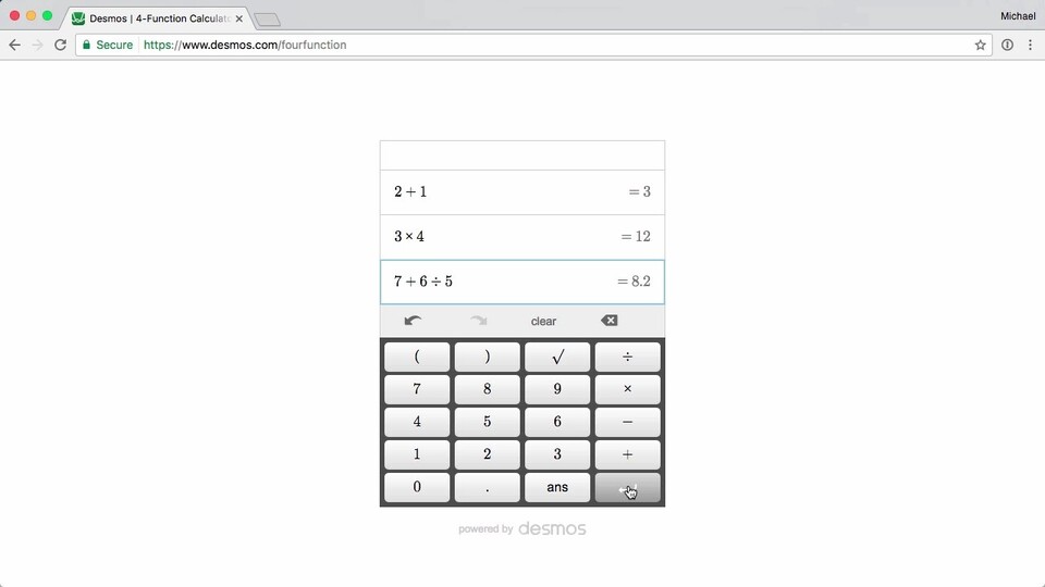 Desmos Four-Function Calculator (macOS)