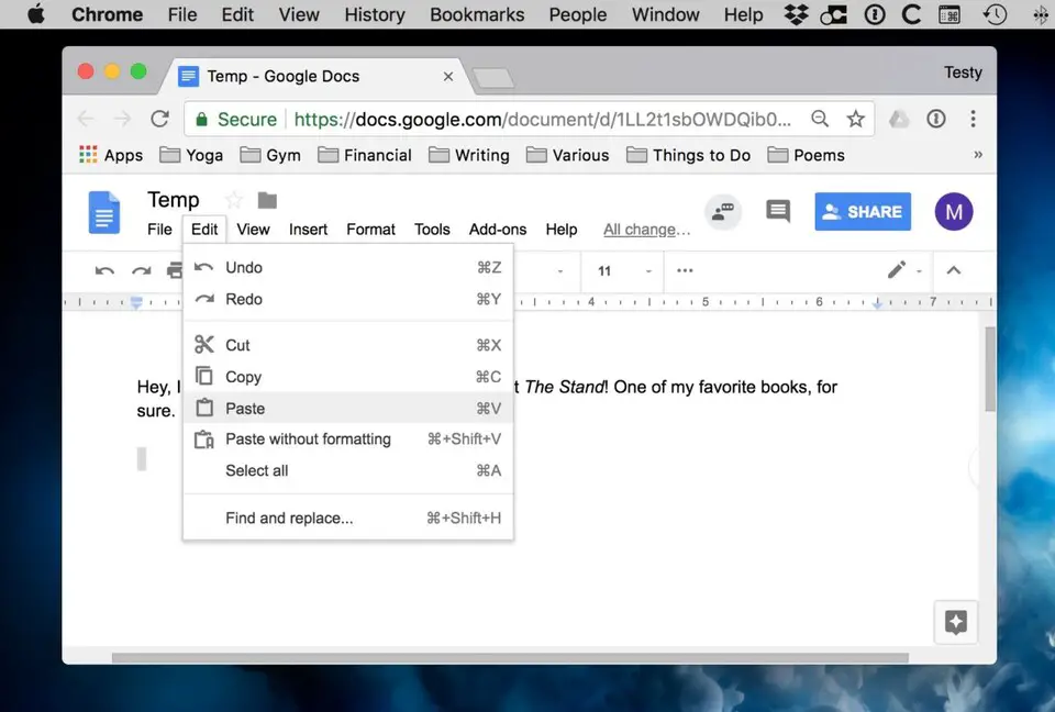 Google Docs (macOS)